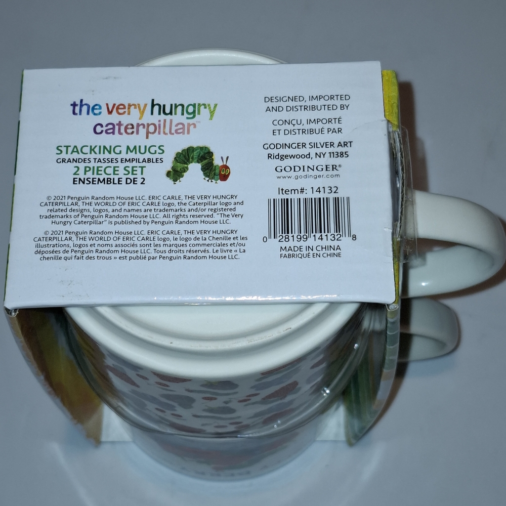 BNIB World of Eric Carle Very Hungry Caterpillar Stackable Coffee Mug Set Of 2. - Picture 6 of 7